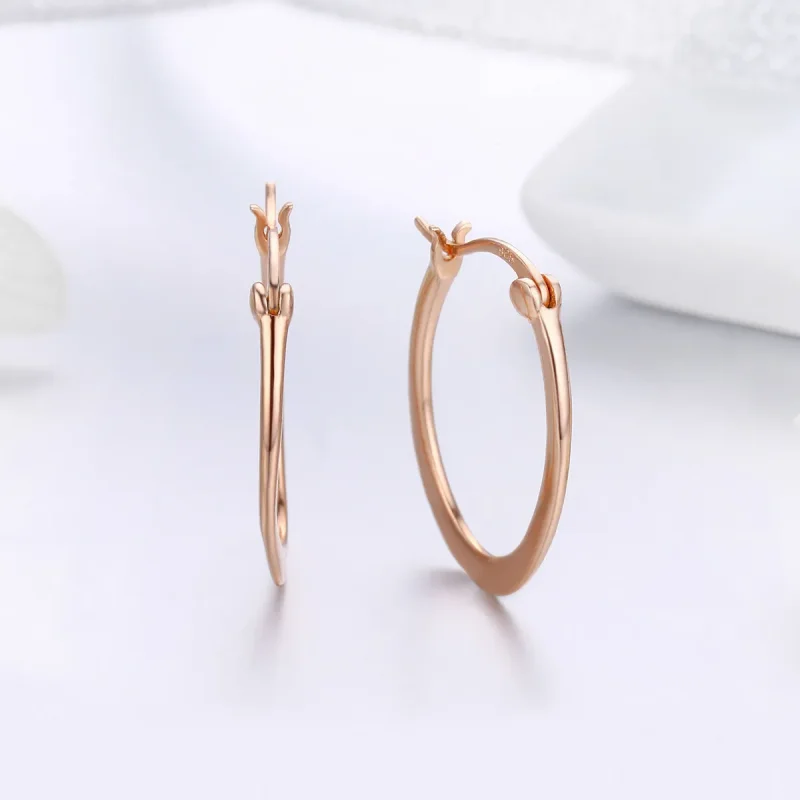 (bilde for) Pandora Style Rose Gold Hoop øredobber - SCE478 - Vis 3