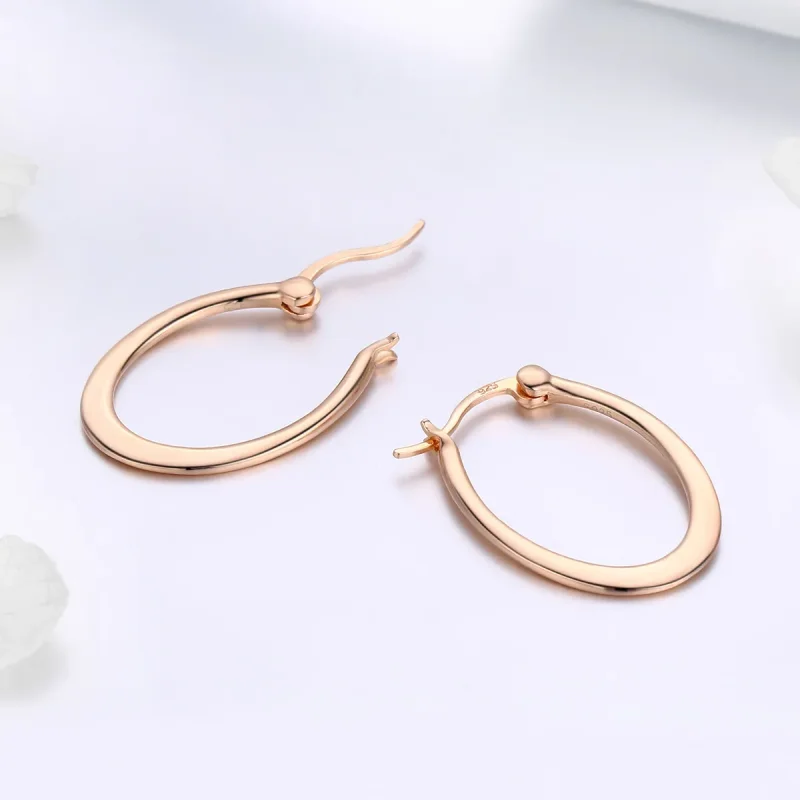 (bilde for) Pandora Style Rose Gold Hoop øredobber - SCE478 - Vis 4