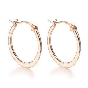 (bilde for) Pandora Style Rose Gold Hoop øredobber - SCE478