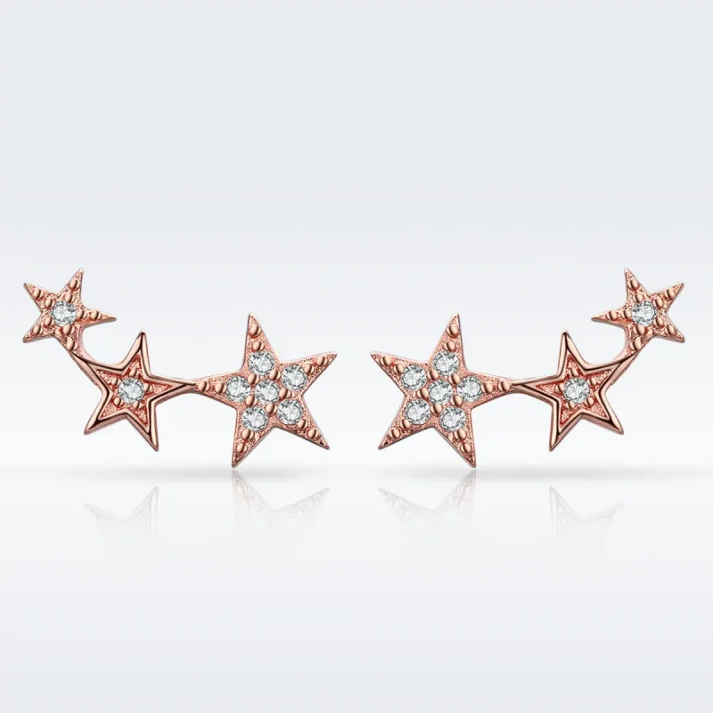 (bilde for) Pandora Style Rose Gold Secrets of Stars ørepynt - SCE291 - Vis 3