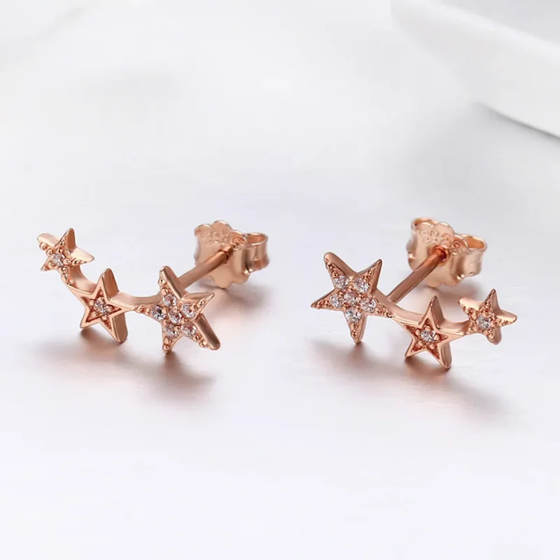 (bilde for) Pandora Style Rose Gold Secrets of Stars ørepynt - SCE291 - Vis 4