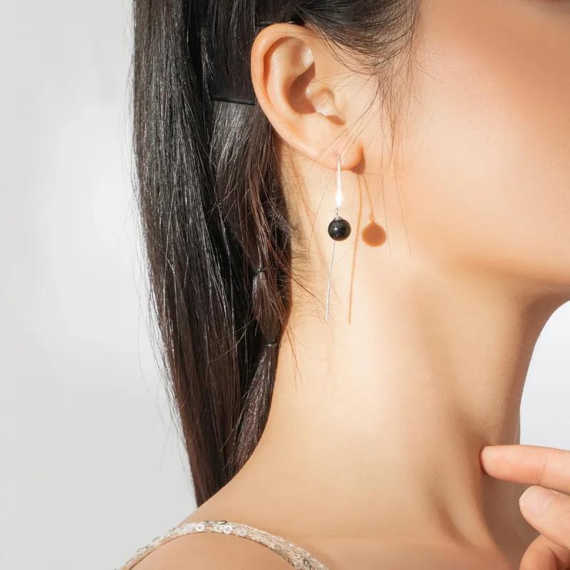 (bilde for) Pandora Style Silver Agate Dingle øredobber - SCE878 - Vis 7