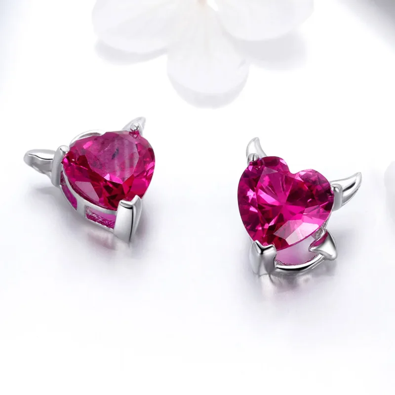 (bilde for) Pandora Style Silver Angel and Devil Stud øredobber - SCE414 - Vis 2