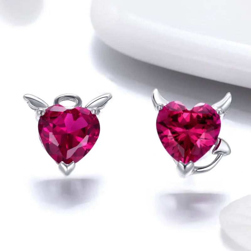 (bilde for) Pandora Style Silver Angel and Devil Stud øredobber - SCE414 - Vis 4
