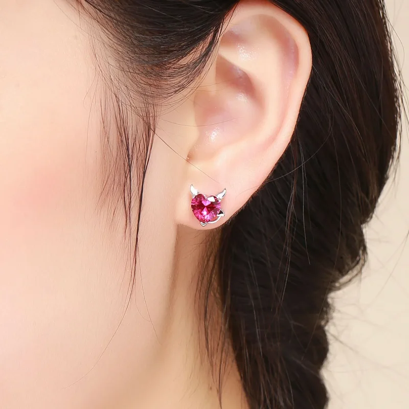 (bilde for) Pandora Style Silver Angel and Devil Stud øredobber - SCE414 - Vis 5