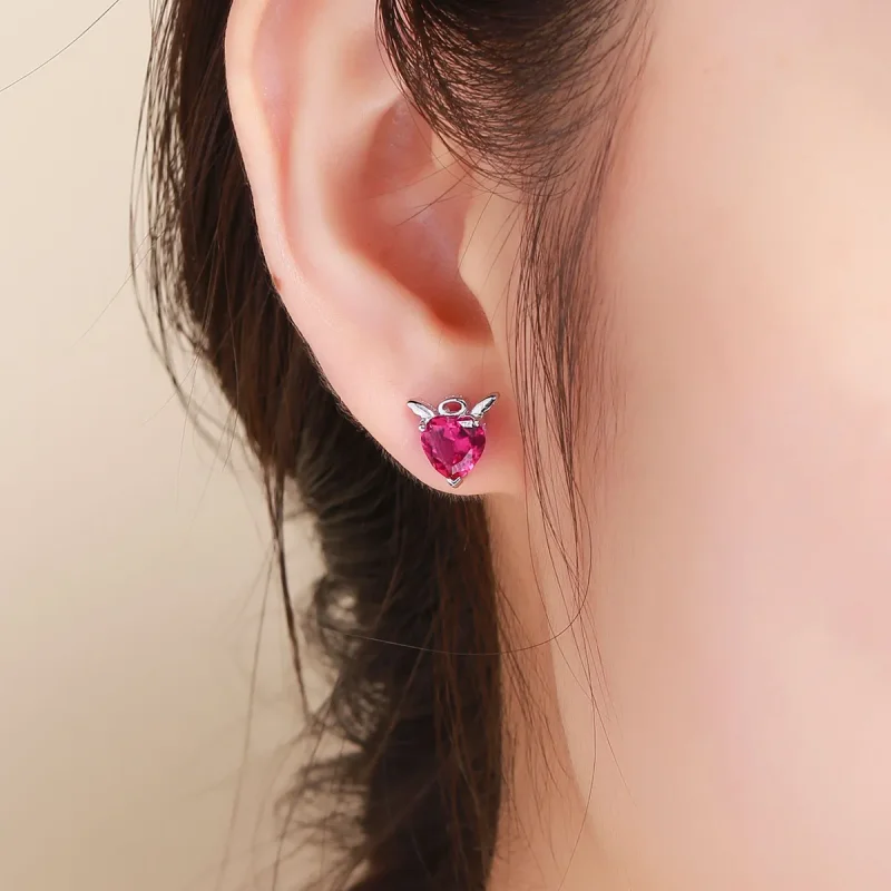 (bilde for) Pandora Style Silver Angel and Devil Stud øredobber - SCE414 - Vis 6