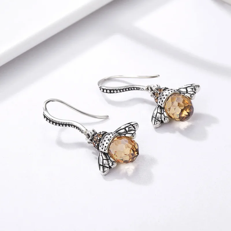 (bilde for) Pandora Style Silver Bee Hengende øredobber - SCE149 - Vis 4