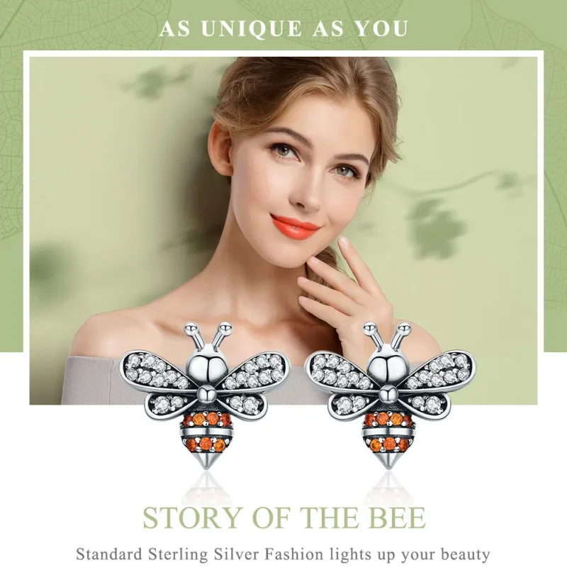 (bilde for) Pandora Style Silver Bee Story Stud øredobber - SCE344 - Vis 2