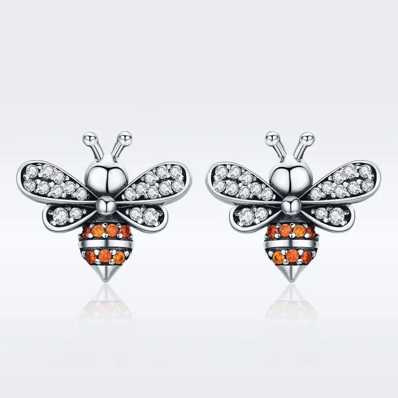 (bilde for) Pandora Style Silver Bee Story Stud øredobber - SCE344 - Vis 3