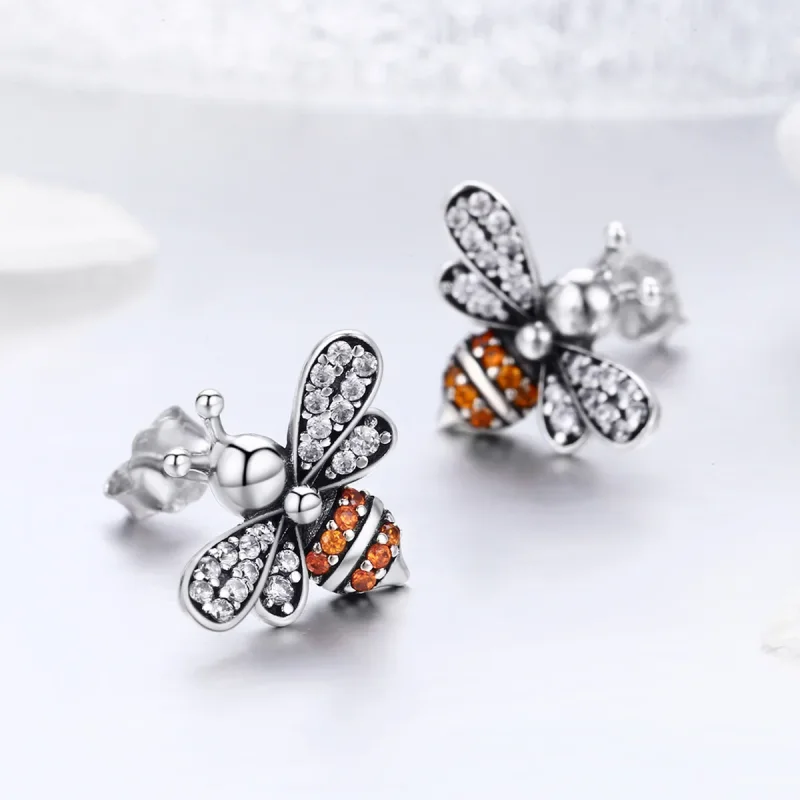 (bilde for) Pandora Style Silver Bee Story Stud øredobber - SCE344 - Vis 4