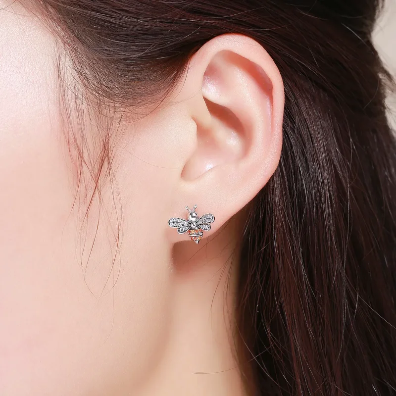 (bilde for) Pandora Style Silver Bee Story Stud øredobber - SCE344 - Vis 6
