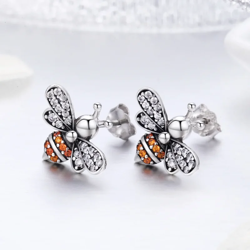 (bilde for) Pandora Style Silver Bee Story Stud øredobber - SCE344 - Vis 7