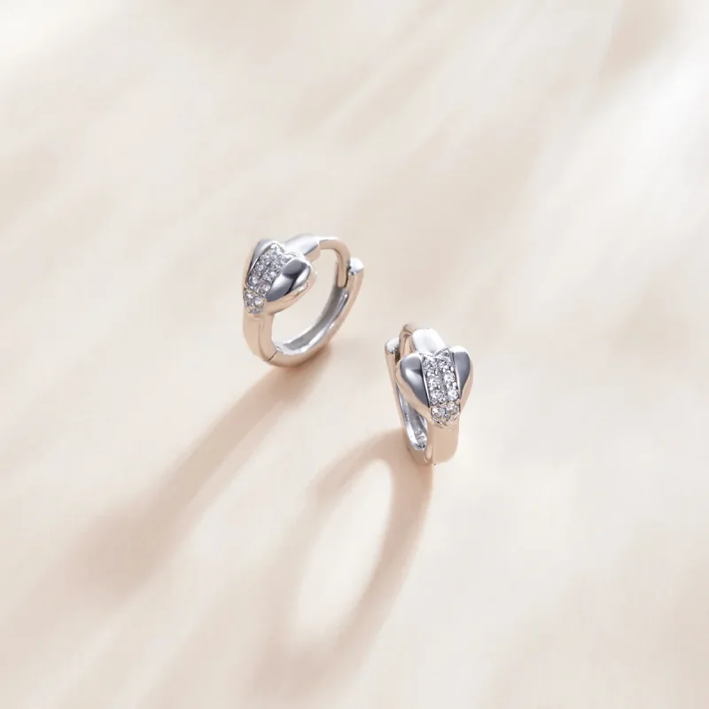 (bilde for) Pandora Style Silver Bright Love Hoop øredobber - SCE1109 - Vis 2