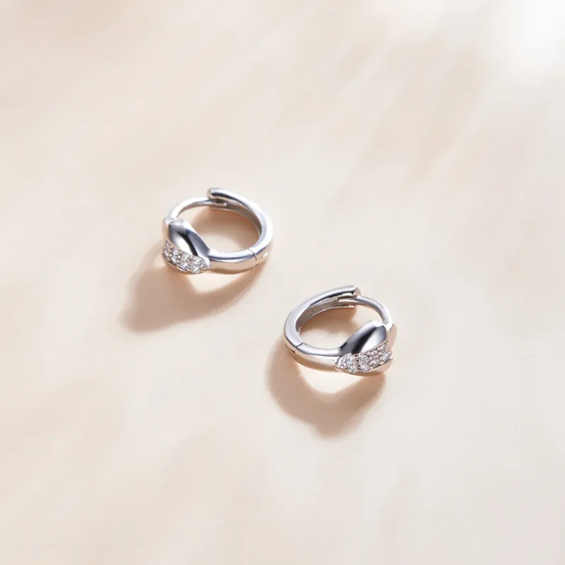 (bilde for) Pandora Style Silver Bright Love Hoop øredobber - SCE1109 - Vis 4