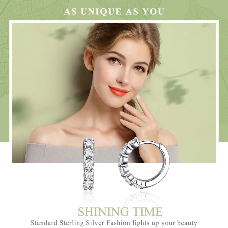 (bilde for) Pandora Style Silver Bright Time Hoop øredobber - SCE524 - Vis 2