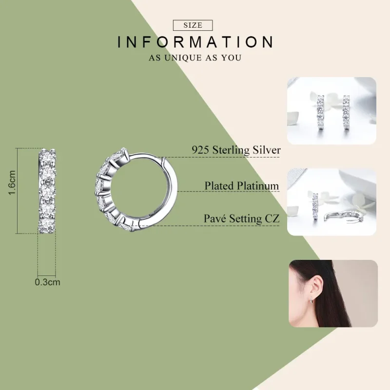 (bilde for) Pandora Style Silver Bright Time Hoop øredobber - SCE524 - Vis 3