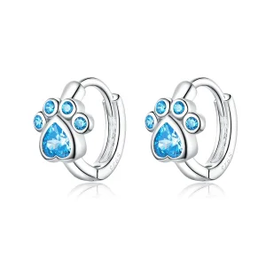 (bilde for) Pandora Style Silver Caring Dog Paw Hoop øredobber - SCE670