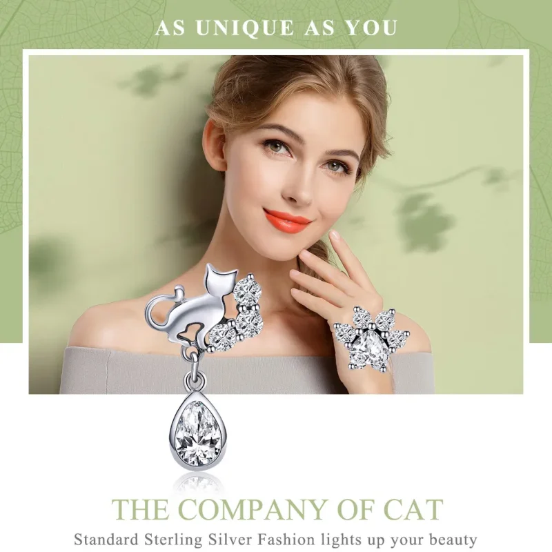 (bilde for) Pandora Style Silver Cat Companionship øredobber - SCE424 - Vis 2