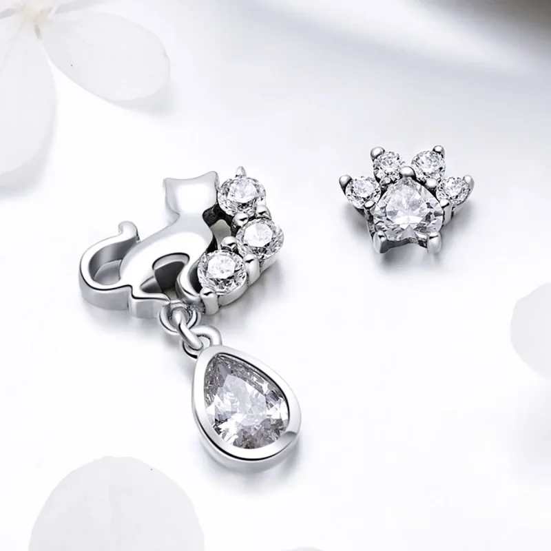 (bilde for) Pandora Style Silver Cat Companionship øredobber - SCE424 - Vis 4