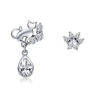 (bilde for) Pandora Style Silver Cat Companionship øredobber - SCE424
