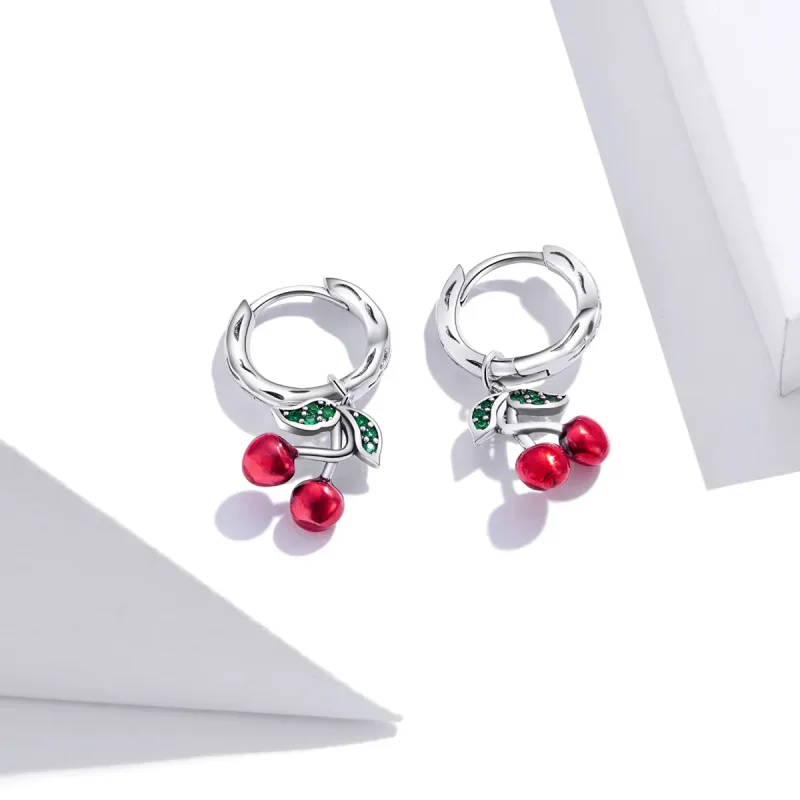 (bilde for) Pandora Style Silver Cherry Dangle øredobber - SCE905 - Vis 2