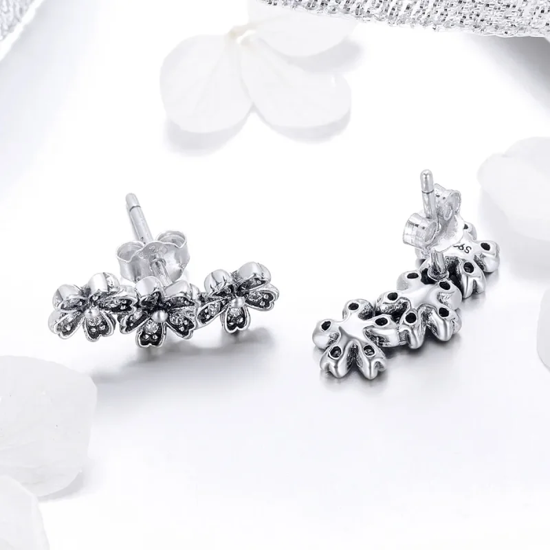 (bilde for) Pandora Style Silver Contracted Daisy Stud øredobber - SCE419 - Vis 3