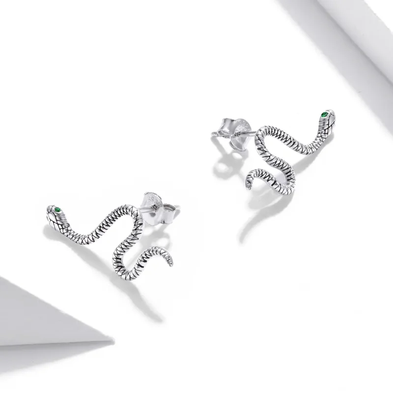 (bilde for) Pandora Style Silver Dance of The Snake ørepynt - SCE1111 - Vis 2