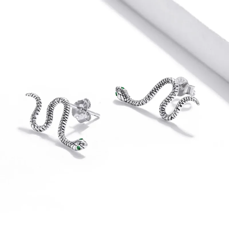 (bilde for) Pandora Style Silver Dance of The Snake ørepynt - SCE1111 - Vis 4
