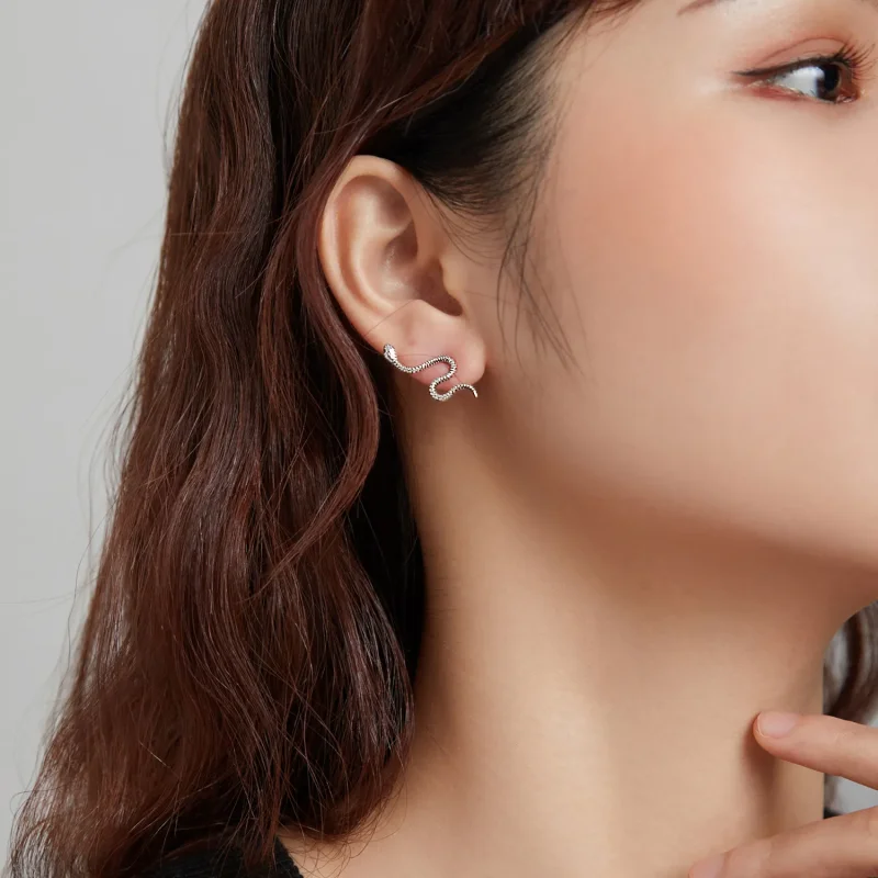 (bilde for) Pandora Style Silver Dance of The Snake ørepynt - SCE1111 - Vis 7