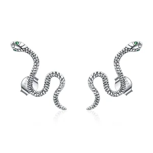 (bilde for) Pandora Style Silver Dance of The Snake ørepynt - SCE1111