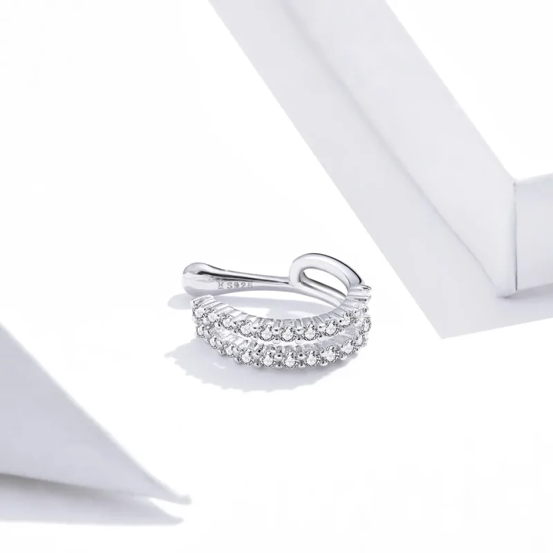 (bilde for) Pandora Style Silver Dazzling Ear clip - SCE904 - Vis 2