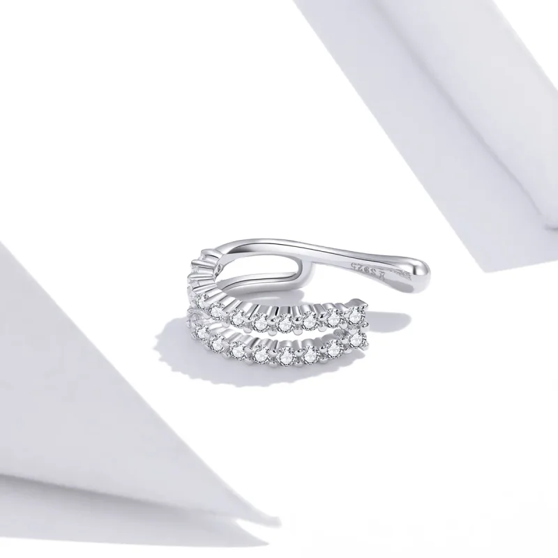 (bilde for) Pandora Style Silver Dazzling Ear clip - SCE904 - Vis 4