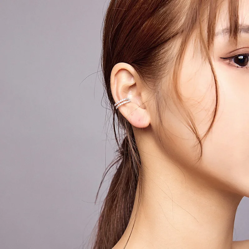 (bilde for) Pandora Style Silver Dazzling Ear clip - SCE904 - Vis 5