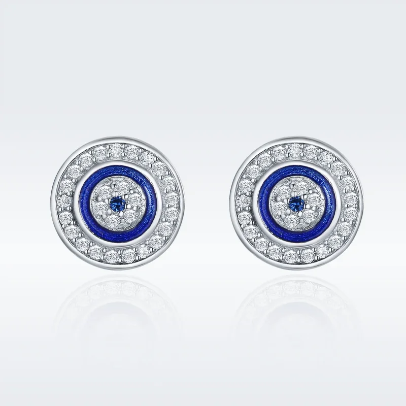(bilde for) Pandora Style Silver Devil's Eye Stud øredobber - SCE148 - Vis 3