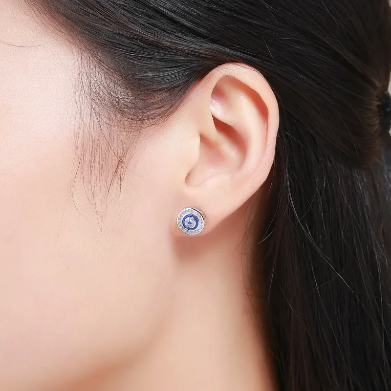 (bilde for) Pandora Style Silver Devil's Eye Stud øredobber - SCE148 - Vis 6