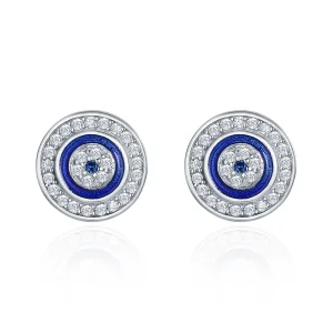 (bilde for) Pandora Style Silver Devil's Eye Stud øredobber - SCE148