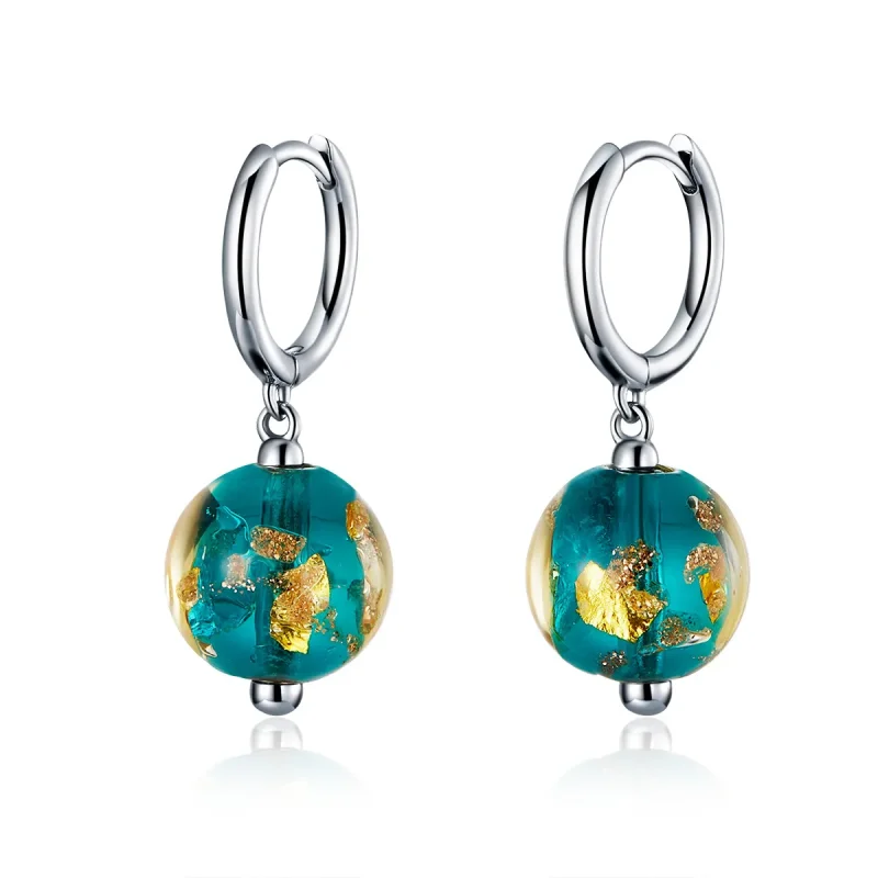 (bilde for) Pandora Style Silver Dream Glass Dingle øredobber - SCE817