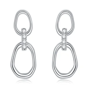 (bilde for) Pandora Style Silver Geometry Dingle øredobber - SCE1016