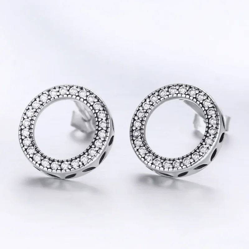 (bilde for) Pandora Style Silver Geometry Light Stud øredobber - SCE417 - Vis 2