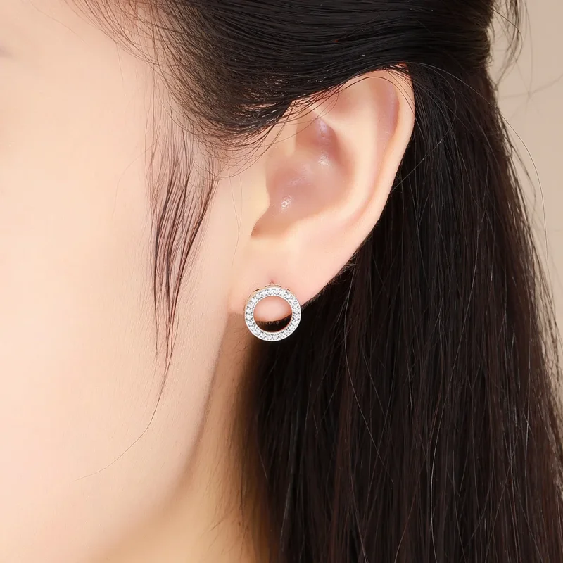 (bilde for) Pandora Style Silver Geometry Light Stud øredobber - SCE417 - Vis 4