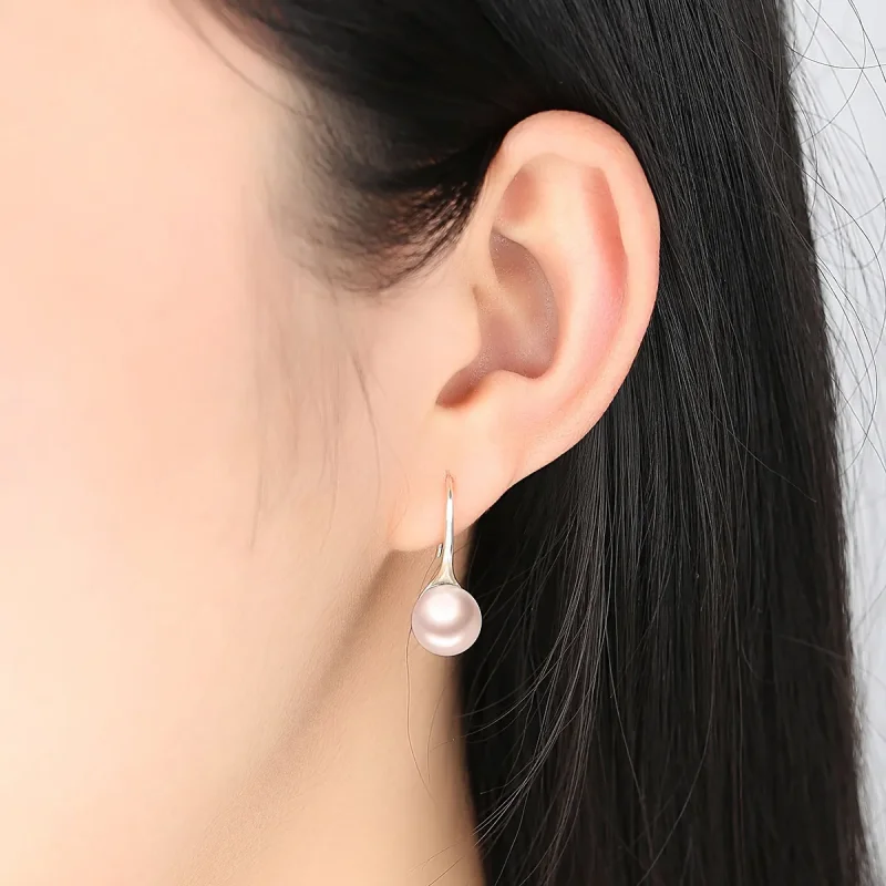 (bilde for) Pandora Style Silver Golden Pearl Hengende øredobber - SCE146 - Vis 6