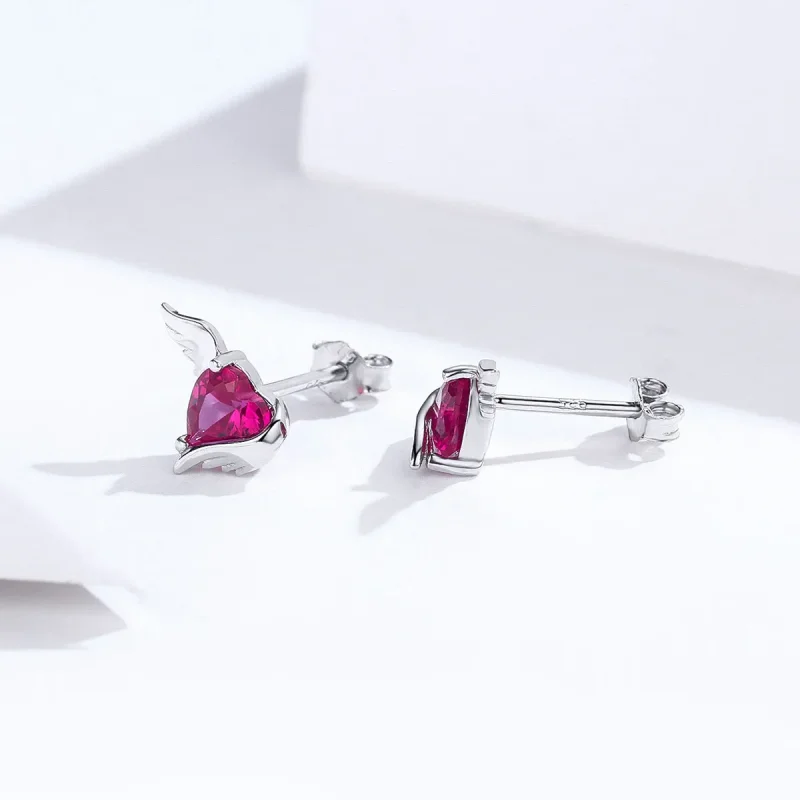 (bilde for) Pandora Style Silver Guardian Heart Stud øredobber - SCE690 - Vis 3