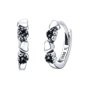 (bilde for) Pandora Style Silver Hearts Dating Hoop øredobber - SCE445