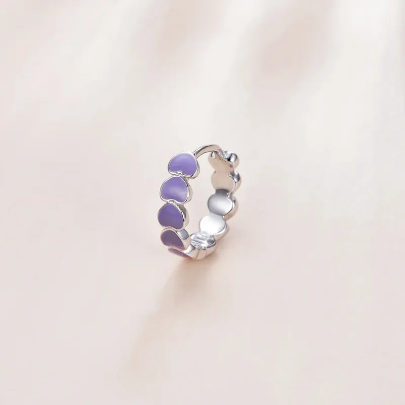 (bilde for) Pandora Style Silver Hearts Hoop øredobber - SCE1052-VT - Vis 2