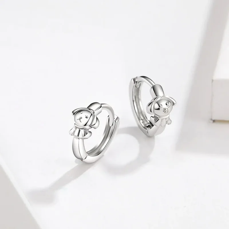 (bilde for) Pandora Style Silver Honest Puppy Hoop øredobber - SCE662 - Vis 2