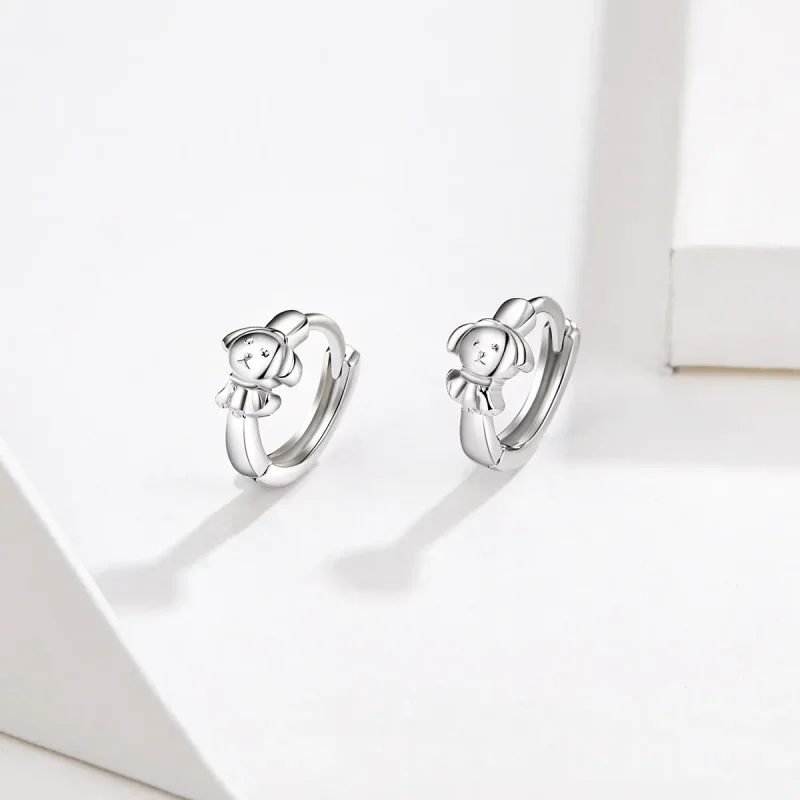 (bilde for) Pandora Style Silver Honest Puppy Hoop øredobber - SCE662 - Vis 4