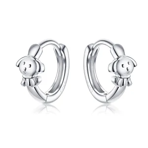 (bilde for) Pandora Style Silver Honest Puppy Hoop øredobber - SCE662