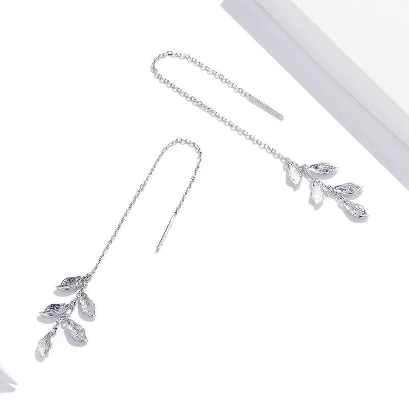 (bilde for) Pandora Style Silver Leaves Dingle øredobber - SCE987 - Vis 4