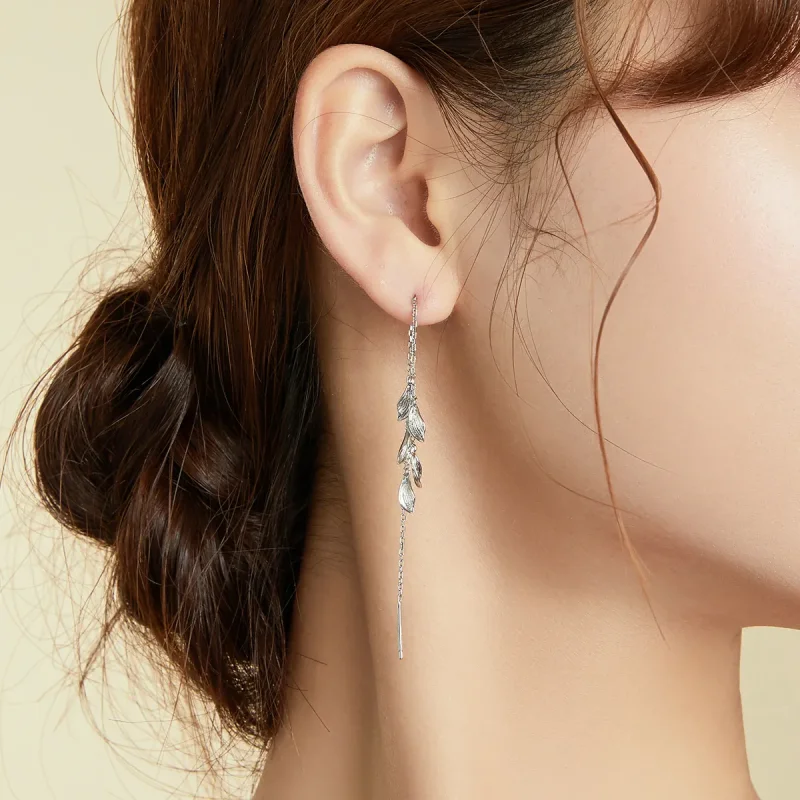 (bilde for) Pandora Style Silver Leaves Dingle øredobber - SCE987 - Vis 6