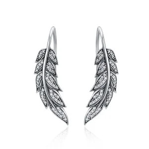 (bilde for) Pandora Style Silver Leaves forelsket hengende øredobber - SCE215
